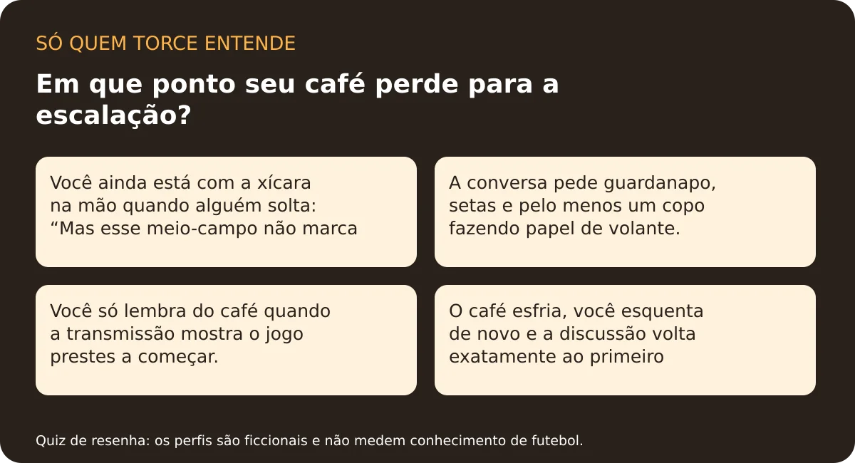 Em que ponto seu café perde para a escalação? Opções completas no componente abaixo.