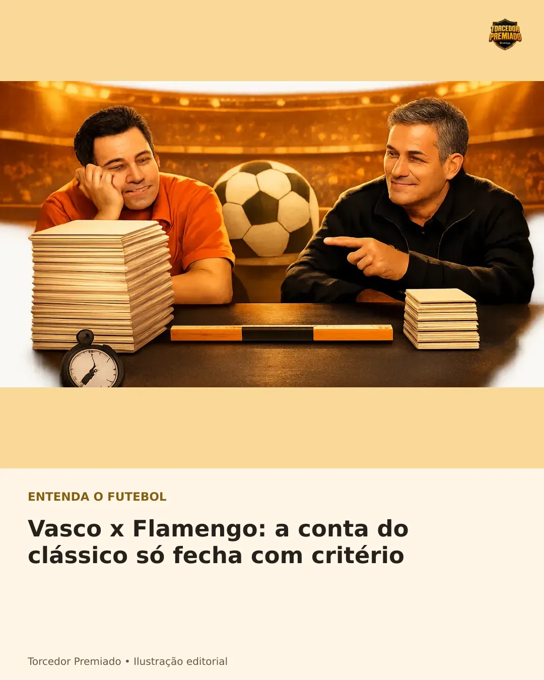 Vasco x Flamengo: a conta do clássico só fecha com critério — card para compartilhar.